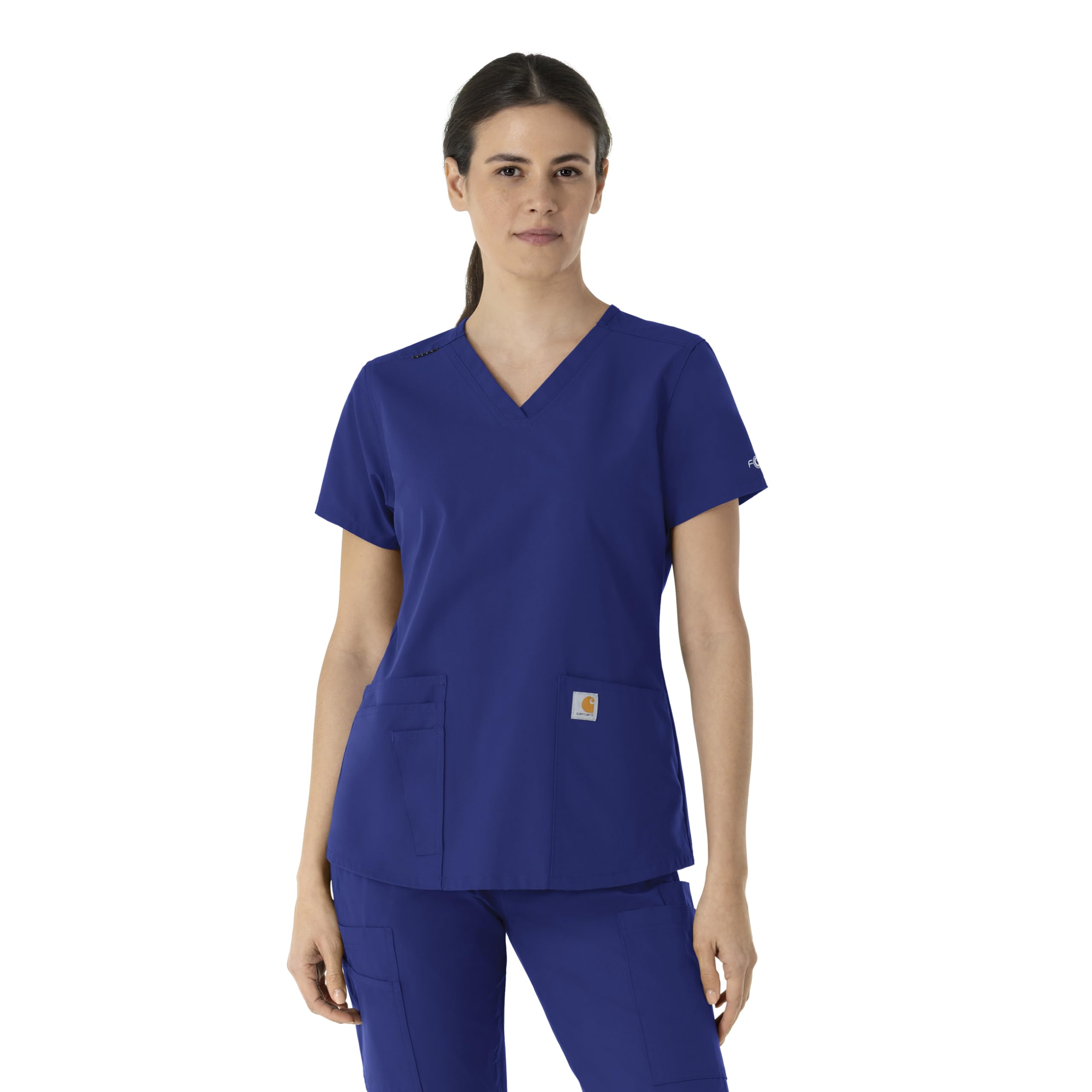 Carhartt Scrubs C12113 Women's Force® Modern Fit V-Neck Top XXXX-Large Galaxy Blue Image