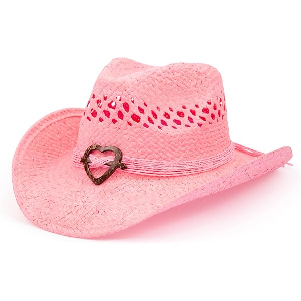 MG Womens Straw Outback Toyo Cowboy Hat, Pink at Amazon  display picture 2