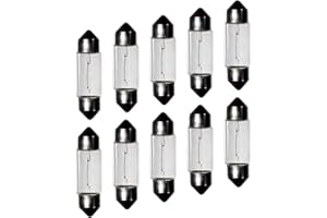 Rafeal Auto 12V 10W 10 Pack Sv8.5-8 T3.25 Halogen Festoon Bulb Fits 36mm Base Sizes Direct Replacement for Car Dome Light,Trunk,Interior Bulb
