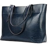Kattee Vintage Genuine Leather Tote Shoulder Bag for Women Satchel Handbag with Top Handles