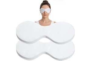 Falzqq 100 Sheets Eye Covers for Facials, Disposable Non Woven Eye Care Cotton Paper Facial Eye-Pads Eye-Masks for Spa Skinca