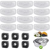 12+6 Pack Compatible with ORSDA Cat Water Fountain Filters for D30 67oz/2L Automatic Stainless Steel Cat Fountain, 12 Replacement Water Filters + 6 Pre-Filter Sponges