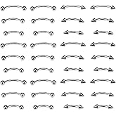 Dyknasz Eyebrow Piercing Jewelry Surgical Steel Curved Barbell Tiny Eyebrow Ring Vertical Labret Lip Jewelry Ear Rook Navel Small Belly Button Ring for Women Men 20g 16g 6mm/8mm/10mm