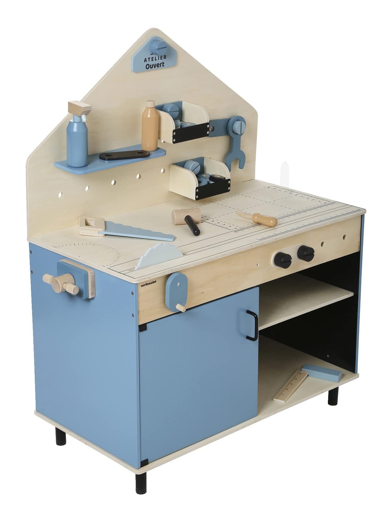 VERTBAUDETGroße Kinder Werkbank, Holz FSC®/Metallblau