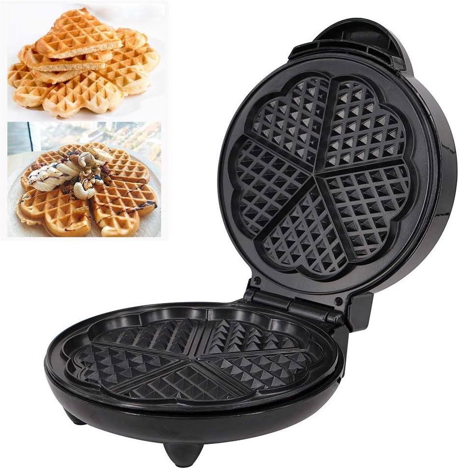 Amazon ハートワッフルメーカー ノンスティックワッフルグリドルアイアン 5ハート型ワッフルメーカー10wワッフル または朝食 ランチ スナック用 直火式ホットサンド ワッフルメーカー オンライン通販