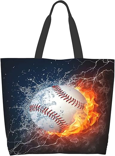 Hermosa mujer con hojas de arce verde grande de lona con asa superior