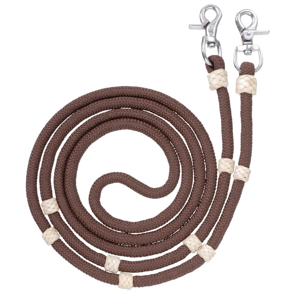 Tough 1 Royal King Braided Contest/Roping Reins, Brown