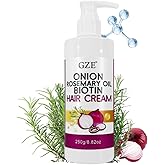 GZE Hair Cream with Onion, Rosemary Oil & Biotin | Strengthens Hair, Reduces Breakage | Nourishing Scalp Care for Thicker, Healthier Looking Hair