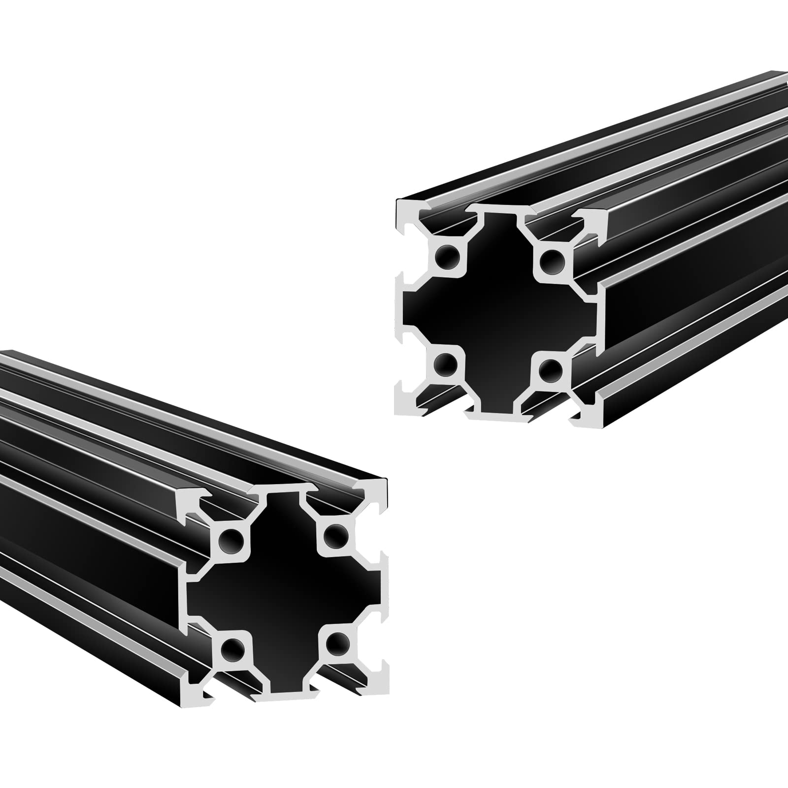 2 Pcs 200mm Aluminum Extrusion V Slot 4040 European Standard Anodized Profile Frame Machine for 3D Printer Parts Linear Rail CNC DIY Equipment, Electrophoresis Black,