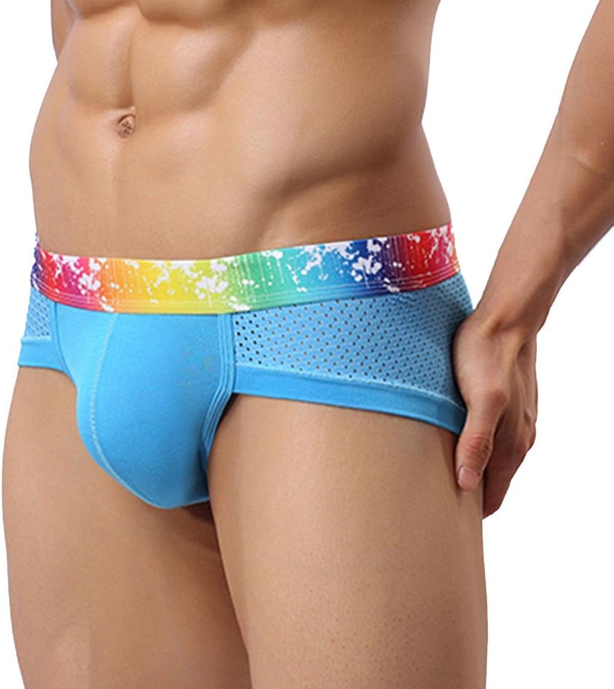 Men's Underwear, Mens Sexy Low Waist Boxers Briefs Men Colorful Underpants Breathable Soft Shorts