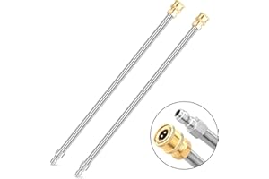 EARLEAS Pressure Washer Extension Wand, 2 Pack 17 Inch Stainless Steel Heavy Duty Wands with 1/4 Inch Quick Connect, Fits Most Pressure and Power Washers