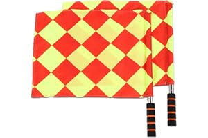 Referee Flag, 2Pcs Metal Soccer Football Waterproof Soccer Referee Flag High Visibility Referee Linesman Flag