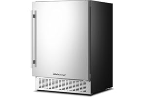 BODEGA Beverage Cooler 24 Inch, Built-in and Freestanding Beverage Refrigerator 180 Cans, Stainless Steel Under Counter Beverage Fridge Perfect for Soda, Water, Beer