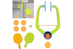 LONNIY Door Ping Pong Game Over The Door, Indoor Hanging Table Tennis, Adjustable Doorway Ping Pong Game, Portable Hanging Table Tennis Trainer Set with Racket and Balls(1set)