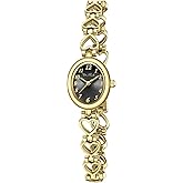 Diaofendi Petite Gold Watches for Women Vintage Bracelet Wrist Watch Luxury Ladies Oval,Fashion Dress Quartz Watch with Tools Include,Waterproof