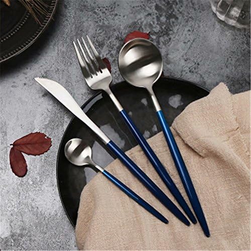 Frolahouse 4-Piece, Cutlery,Home Use 304 Stainless Steel Western Tableware Dinnerware Set knife fork spoon Dersert spoon, Service for 1