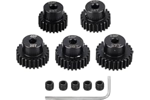 ZHUOYUEFSC 5Pcs Metal Steel 48P Pinion Gear Sets with Hex Key for RC Car, Truck & Off-Road Vehicles (23T 24T 25T 26T 27T)