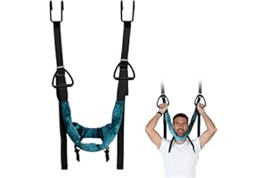Cervical Neck Traction Device Over Door for Home Use Portable Neck Stretcher Hammock Decompression Home Physical Therapy (Blu