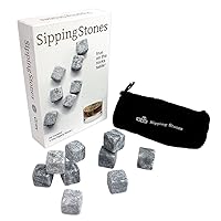  Sipping Stones - Set of 9 Grey Whiskey Chilling Rocks - Made of 100 Percent Pure 