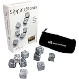 Sipping Stones - Set of 9 Grey Whiskey Chilling Rocks - Made of 100 Percent Pure Soapstone