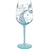 NymphFable Hand-painted Wine Glass Mermaid Sayings Artisan Painted 15oz Personalised Gift for Girls Women