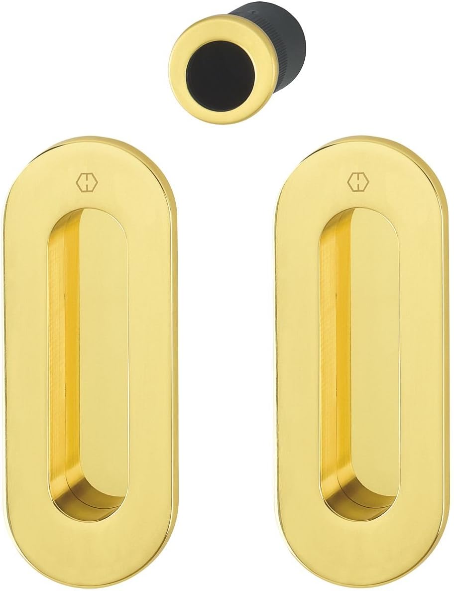 Hoppe M472 Sliding Door Handle Set, Visibly Screwed Plates, Chrome-Plated Aluminium with A Satin Finish, Recessed Handles - Image 3