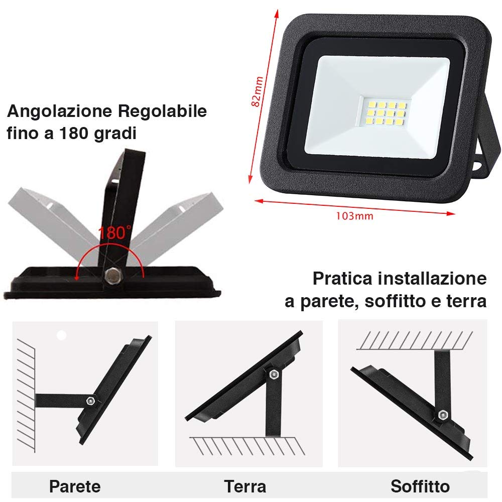 Faro Giardino Cortile Faretto LED Esterno 200W 22000 Lumen - Impermeabile IP66 Per Giardino, Cortile E Garage Fari A Led Alta Luminosit&agrave;