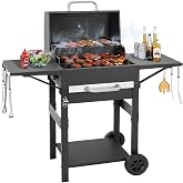 Kendane Charcoal Grill with Side Shelf, 353 Sq.Inch Cooking Area | Large Smoker Barbecue Grill with Warming Rack,Outdoor BBQ Grill with Charcoal Tray for Yard, Camping, Picnic