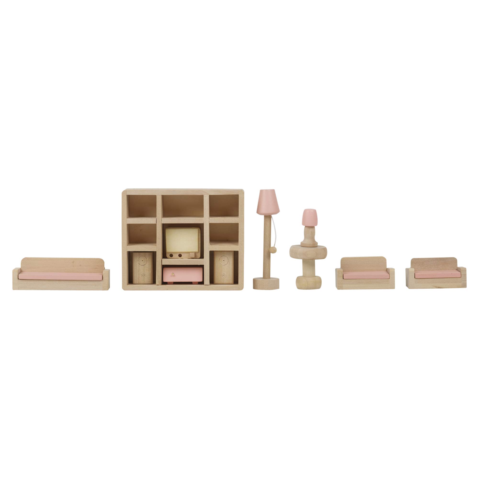 URBN-TOYS Children Wooden Doll House Furniture Gift Toy Sets (Living Room)