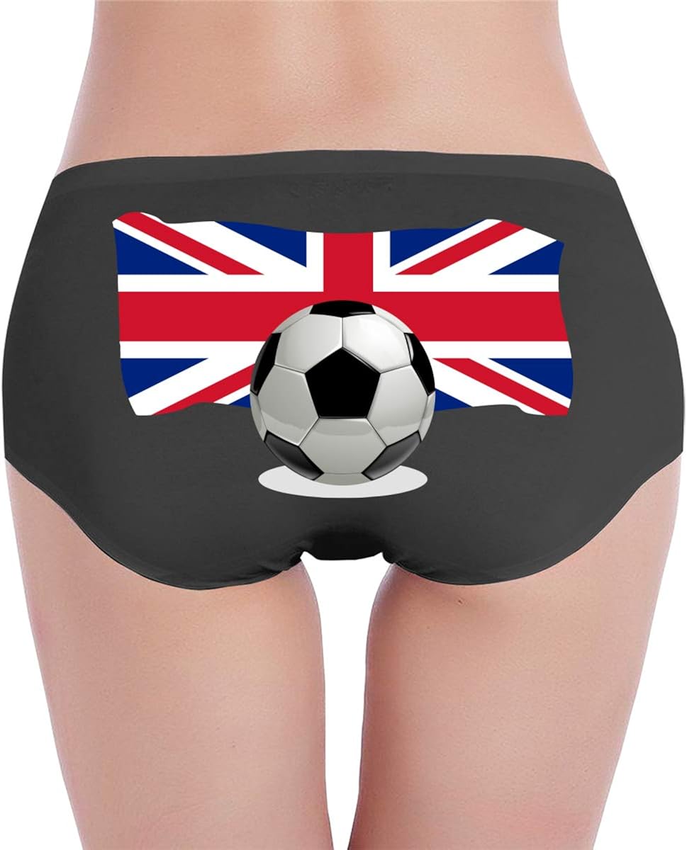 Womens Soccer Ball with England Flag Seamless Underwear