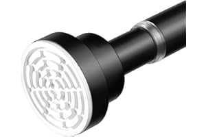 AIZESI Black Spring Tension Rod No Drilling 28-48Inch,Tension Curtain Rod Non-Slip,Bathroom Spring Curtain Rod Non-Rust,Adjusatable Tension Rod For Windows Durable Adjustable Tension Rod