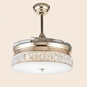 AorakiLights - Ventilador de techo de cristal, LED, decoración