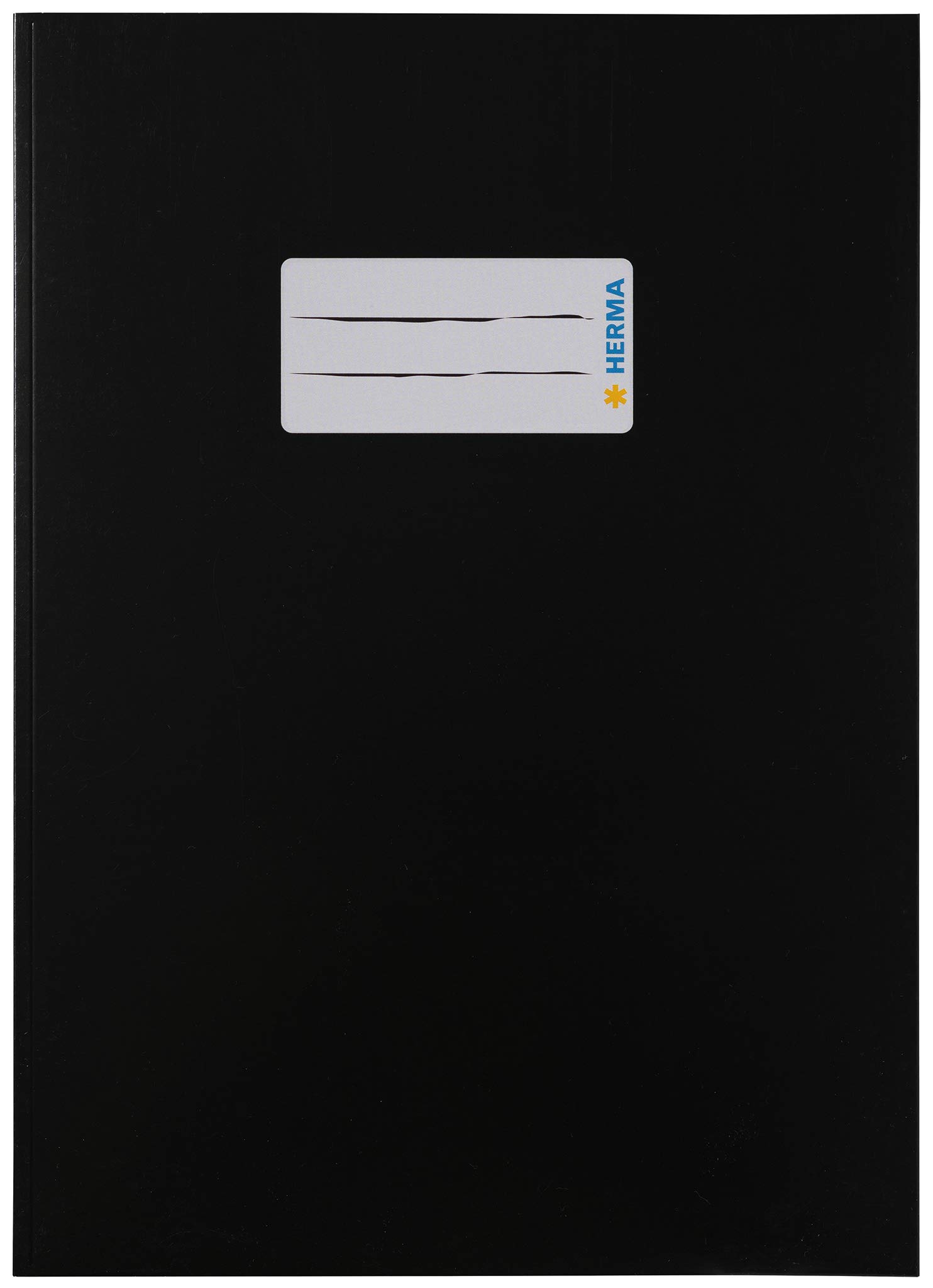 HERMA Cardboard Exercise Book Cover A5, with inscription field, made of extra-strong cardboard, slip on cover jackets for school, black — image 1