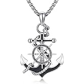 Brisskaari Sterling Silver Nautical Anchor Necklace for Men & Women - Inspirational Jewelry Christmas Gifts for Travelers, Graduates & Sailors
