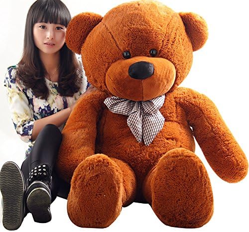 Misscindy Giant Stuffed Teddy Bear with Charmingly Naive Figure 160cm Dark Brown