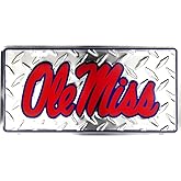 Hangtime Universtiy of Mississippi - Ole Miss Rebels Diamond Emboss Metal License Plate 6 x 12