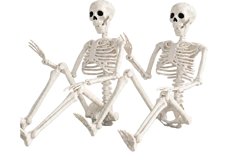 Abakuku 2 Pack 36" Halloween Skeleton Decorations,Human Bones for Halloween Party with Movable Joints,for Haunted Houses, Front Lawn, Graveyard Props