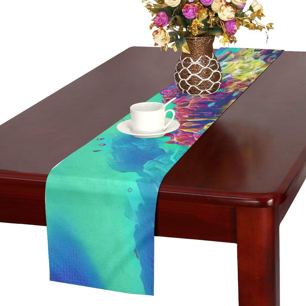 Amazon Com Table Set Decoration Fascinating Coral Underwater Table Runner Party Livingroom Table Runner 16x72 Inch For Dinner Parties Events Decor Home Kitchen