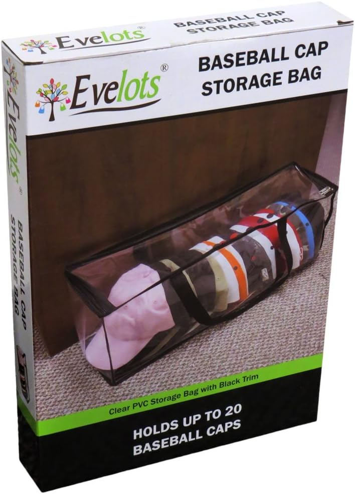 Evelots Sport Cap Bag-Extra large-20 Hats-Trucker Style-Clear-Handles- Set/2: Home & Kitchen