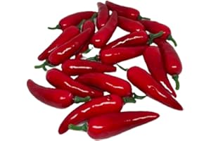 CAUAOA 20 Pcs Mini Fake Hot Chili Peppers,Simulation Artificial Lifelike Red Pepper,Realistic Fake Hot Chili Peppers Photography Props,Red Plastic Decorative Vegetables for Photography Props, Kitchen Display