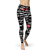 valentine s day leggings for women mid waist red workout pants i love you and hearts at amazon women s clothing store