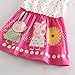 Coralup Little Girls Cartoon Long Sleeved Casual Cotton Dress 5-6Years Pink
