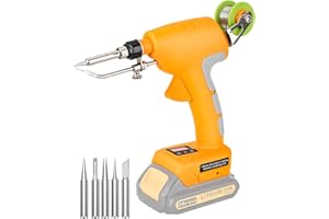 TAINGWEI Cordless Soldering Iron Kit for Dewalt 20v 60v Battery,75W LED Digital Solder Iron Soldering Gun with 5pcs Tips,50g 0.04” Solder Wire for any Hobby Enthusiast (Battery not included)