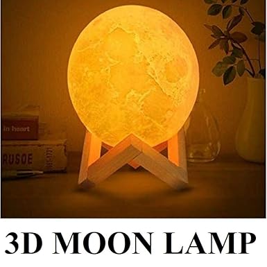 KREVIA PVC Two Color Changing 3D Moon Night Lamp for Home Decorative Fancy Night Lamps for Bedroom Lights for Adults and Kids Home Room Beautiful Indoor Lighting, 1pc(15CM)