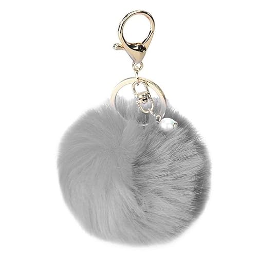 Ularma Hase Pelz Ball Keychain Schlüsselanhänger Weich Bequem Plüsch Fahrzeugschlüssel Handtaschenanhänger Taschenanhänger