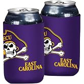 Logo Brands NCAA East Carolina Pirates Flat Coozie, One Size, Team Color