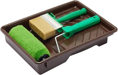 Fit For The Job 4pc 7" Shed Fence Roller Set & 4" Brush for Exterior Woodstain
