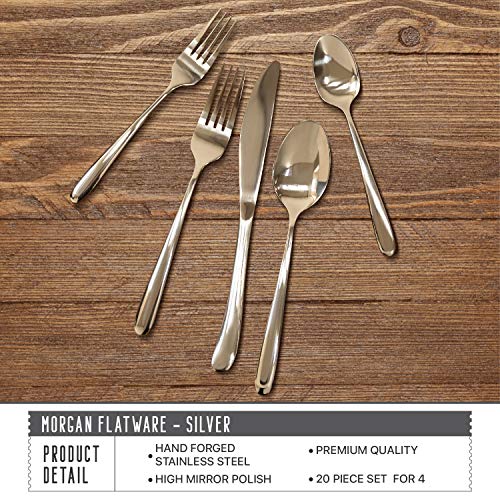 Silverware Set, Classic Heirloom Luxury Silver Flatware Set