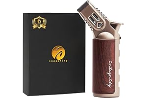 inZaynity Quad Torch Lighter - Kitchen Torch & Lighter for Cooking, Baking, and Soldering - Adjustable Flame Control & Safety Lock Kitchen Torch (Steel Brown) - Butane NOT Included
