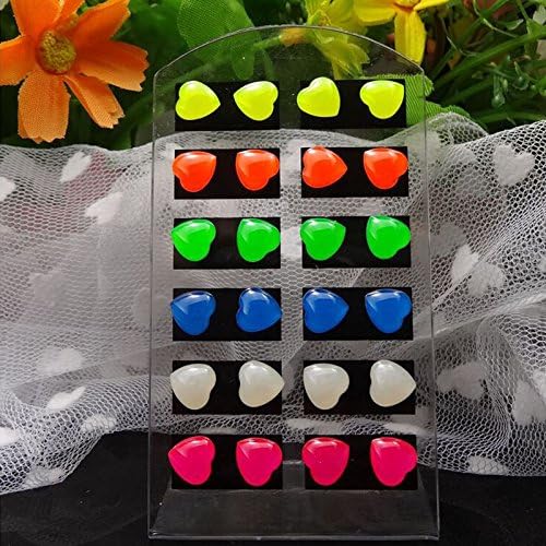 Heart New 12Pairs Fluorescence Luminous Glow In The Dark Earring Ear Stud Jewelry Gift